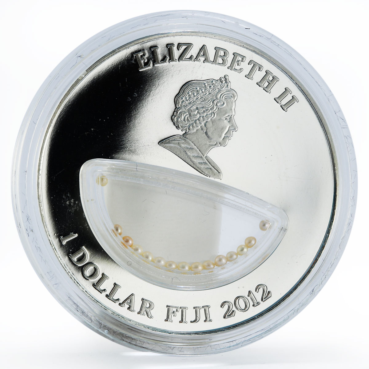 Fiji 1 dollar Treasures of Mother Nature Pink Pearl proof silver coin 2012