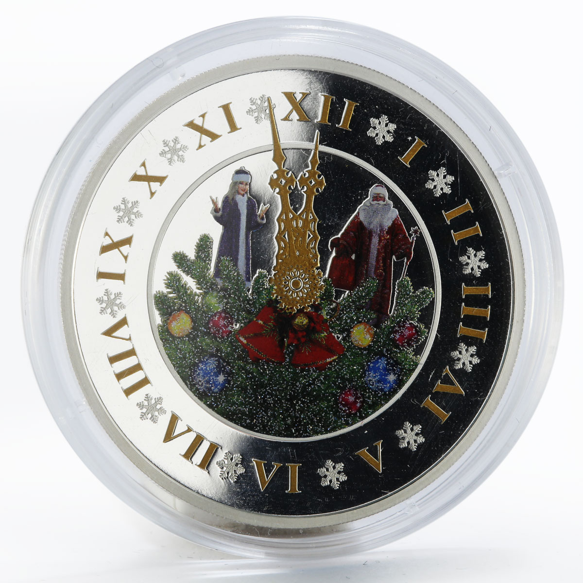 Ghana 5 cedis  Happy New Year Russian Christmas colored proof silver coin 2019