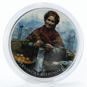 Niue 1 dollar Alexander Gierymski Jewess with oranges colored proof silver 2016