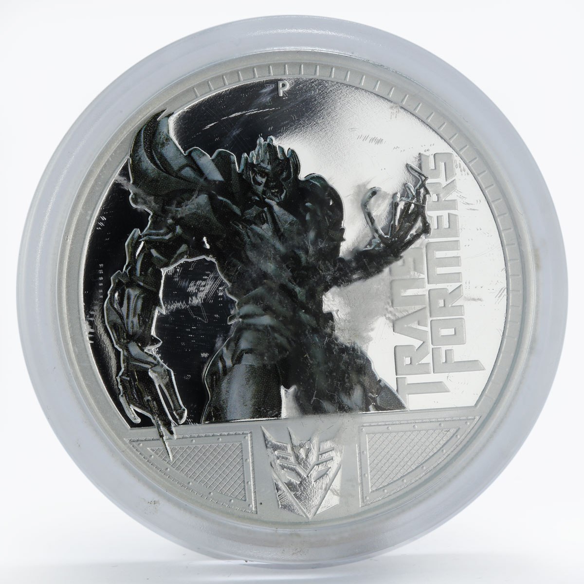 Tuvalu 1 dollar Transformers Megatron colored proof silver coin 2009