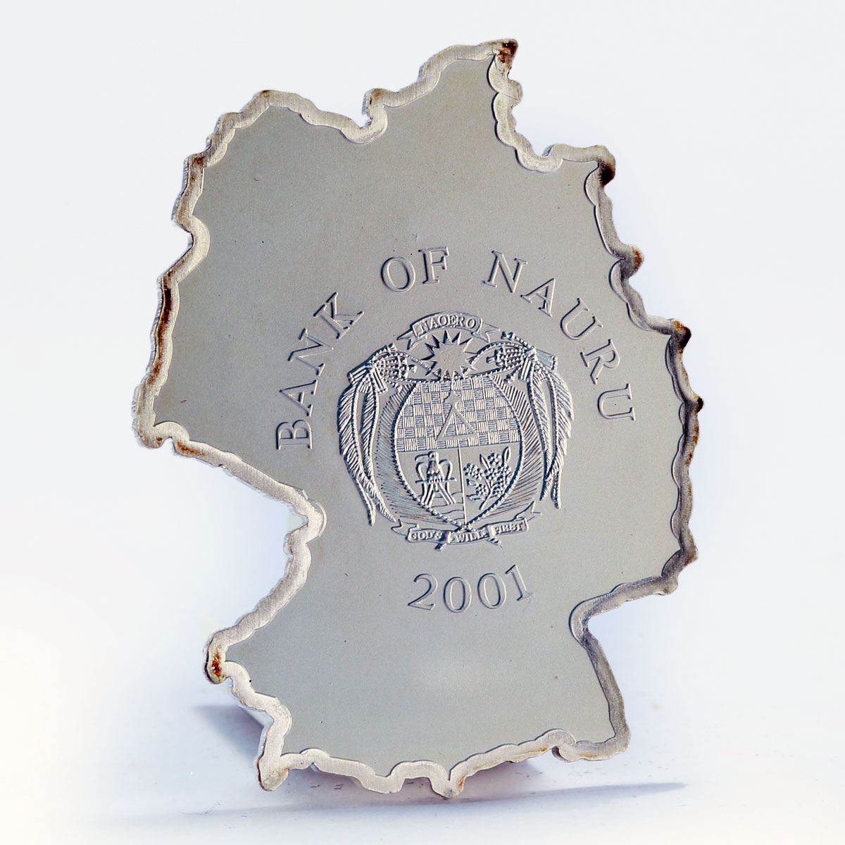 Nauru 10 dollars Discontinuation of the German Mark proof silver coin 2001