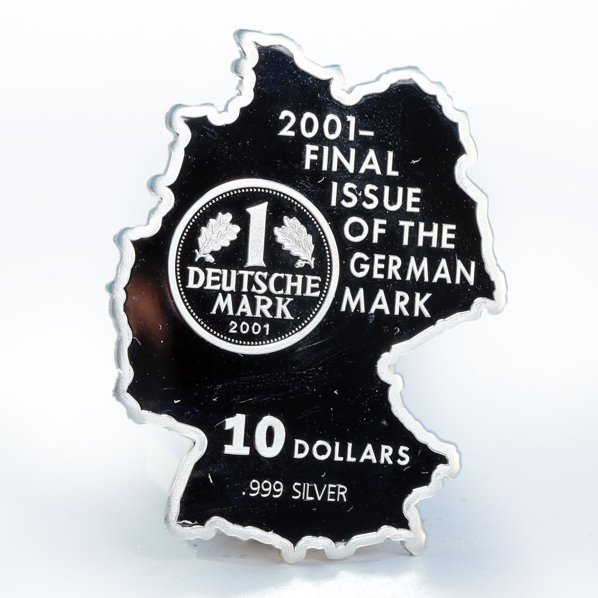 Nauru 10 dollars Discontinuation of the German Mark proof silver coin 2001