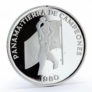 Panama 5 balboas Land of Champions series Boxer proof silver coin 1980