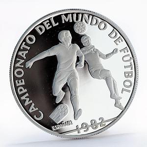 Panama 10 balboas Football World Cup in Spain Two Players proof silver coin 1982