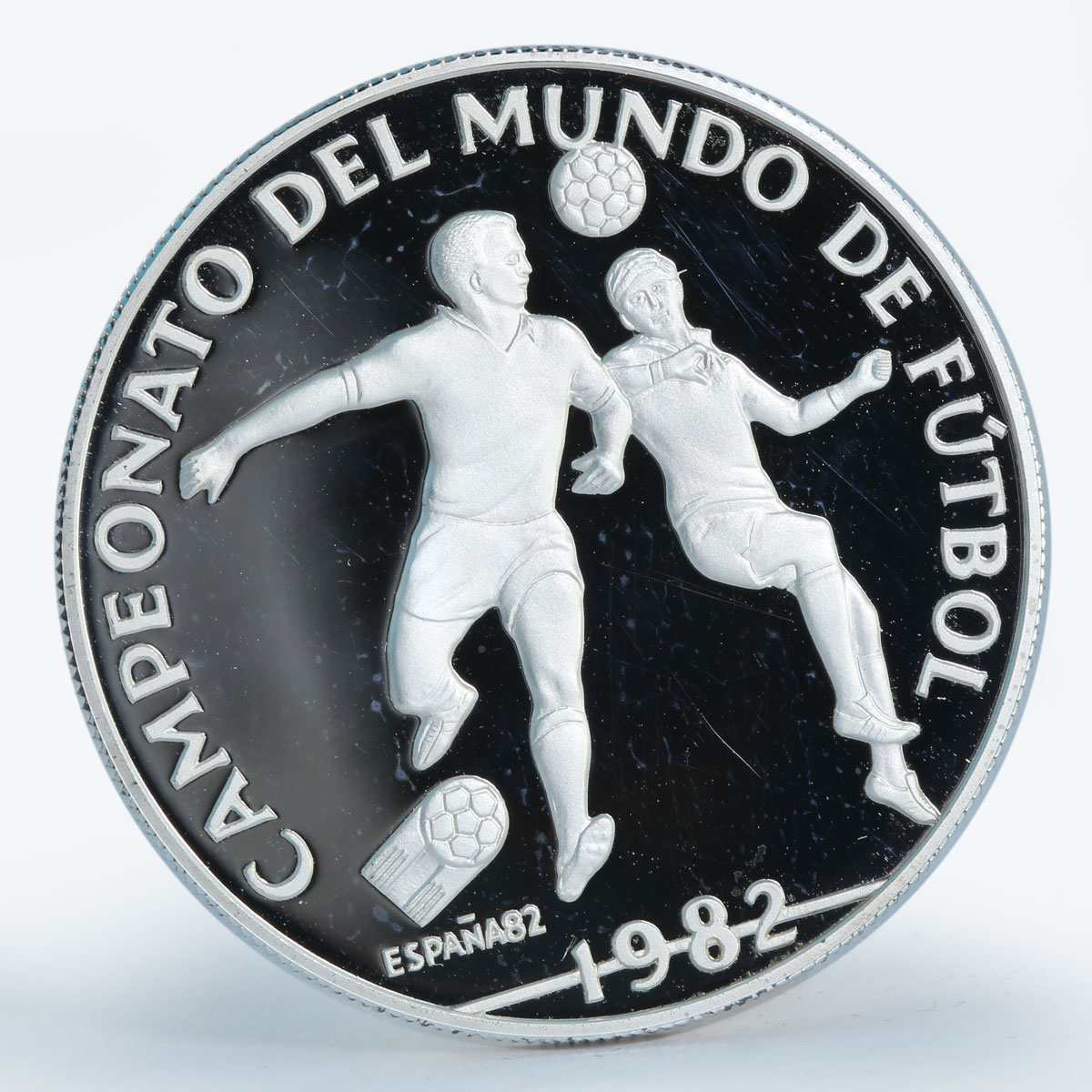 Panama 10 balboas Champions of Soccer proof silver coin 1982