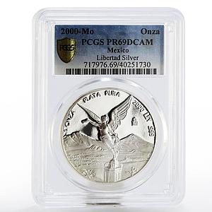 Mexico 1 oz Winged Victory PR-69 PCGS proof silver coin 2000