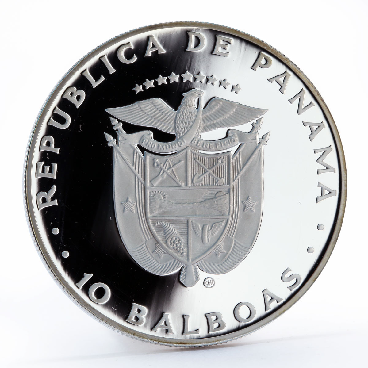 Panama 10 balboas Balseria game Guaymi Indigenous Sports proof silver coin 1980