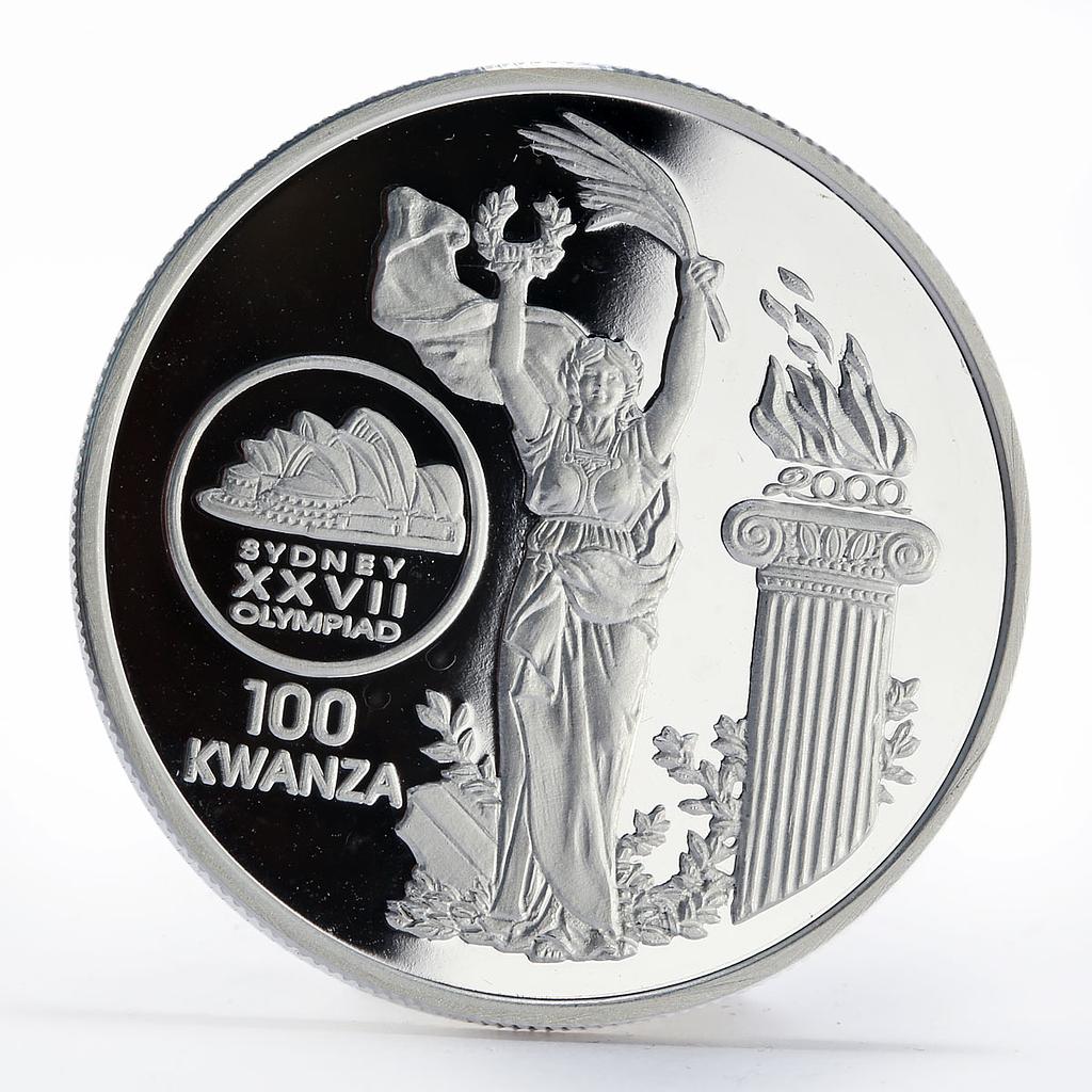 Angola 100 kwanzas Sydney Olympic Games series Fire and Flame silver coin 1999