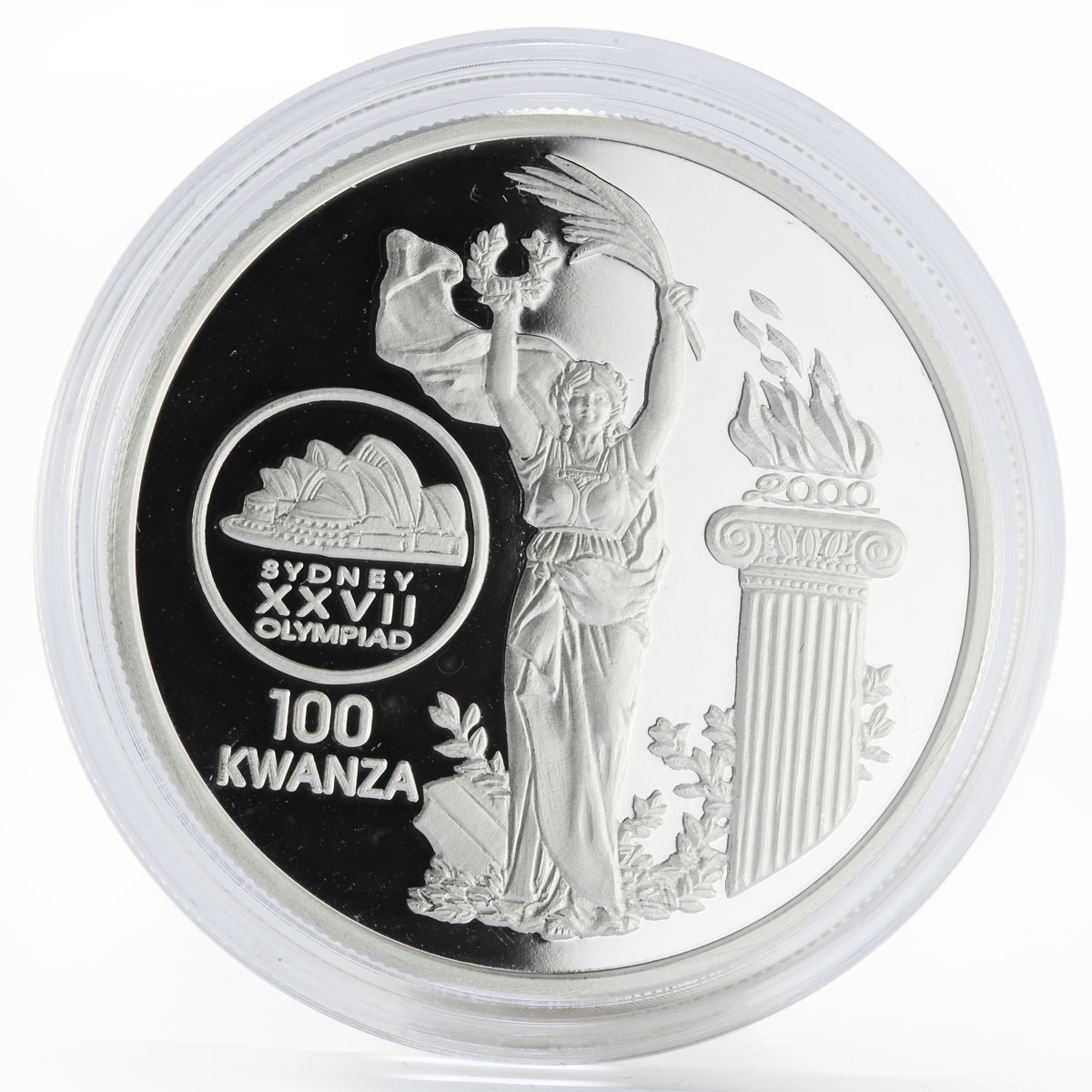 Angola 100 kwanzas Summer Olympics Sydney proof silver coin 1999