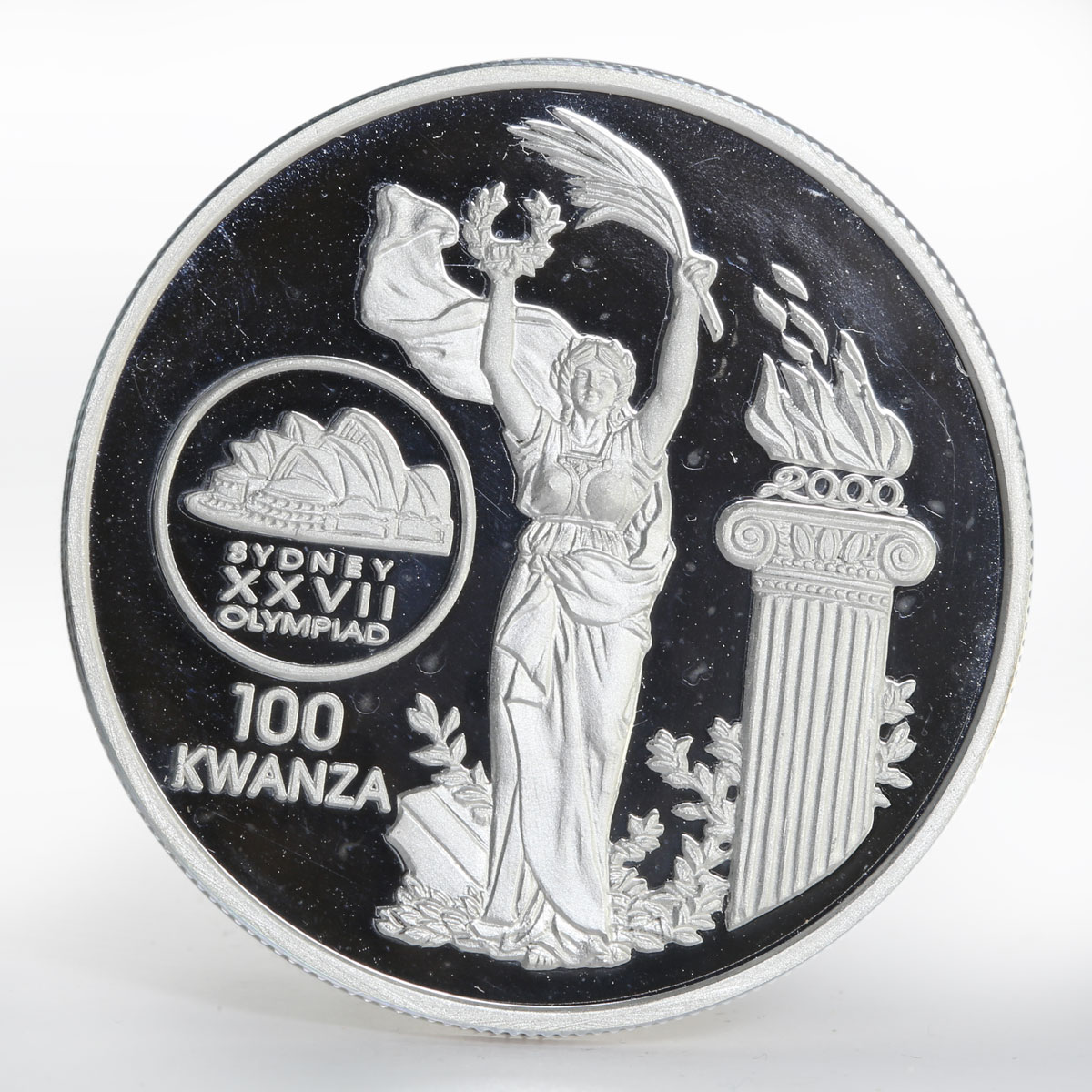 Angola 100 kwanzas Summer Olympics Sydney proof silver coin 1999