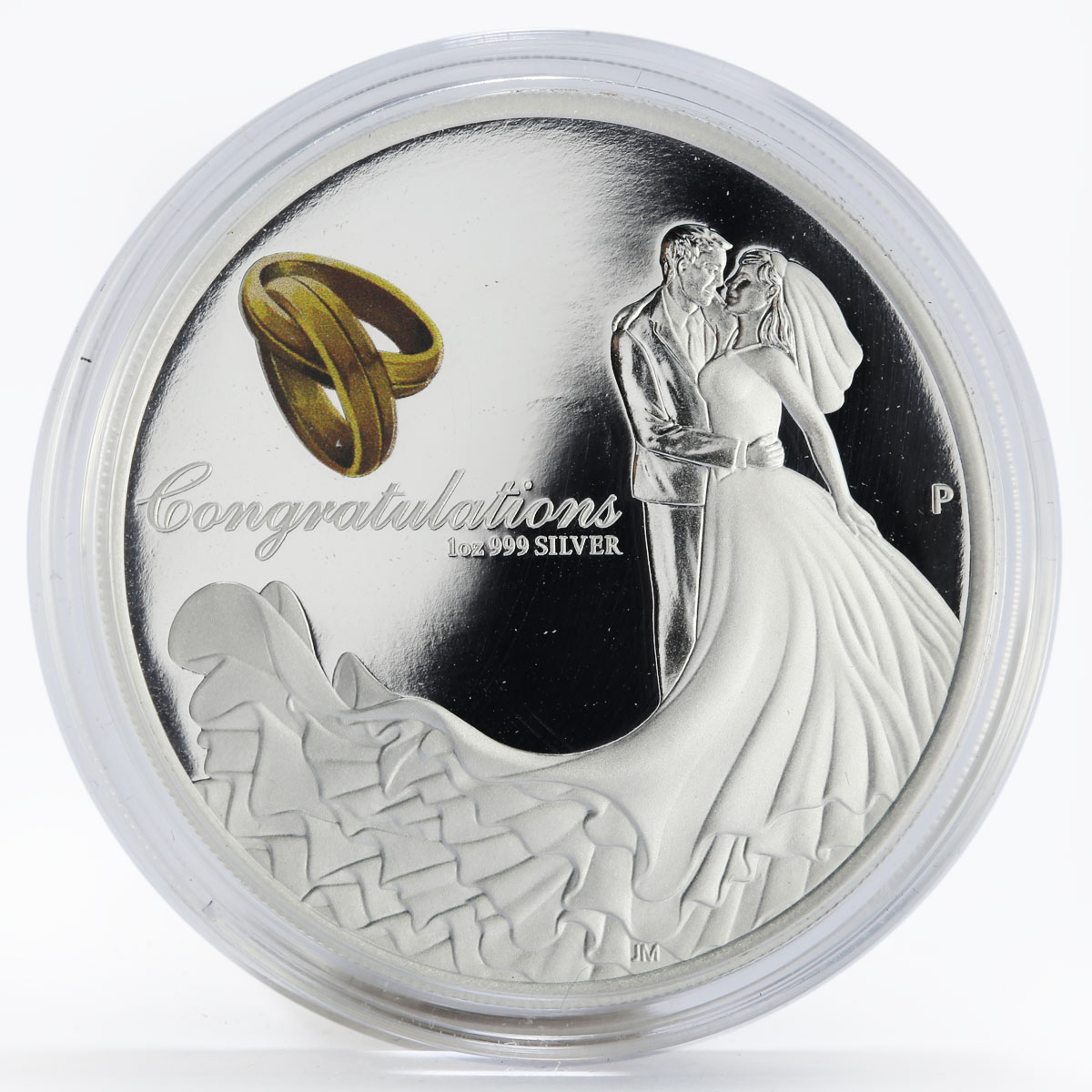 Australia 1 dollar Congratulations Wedding Rings colored proof silver coin 2016