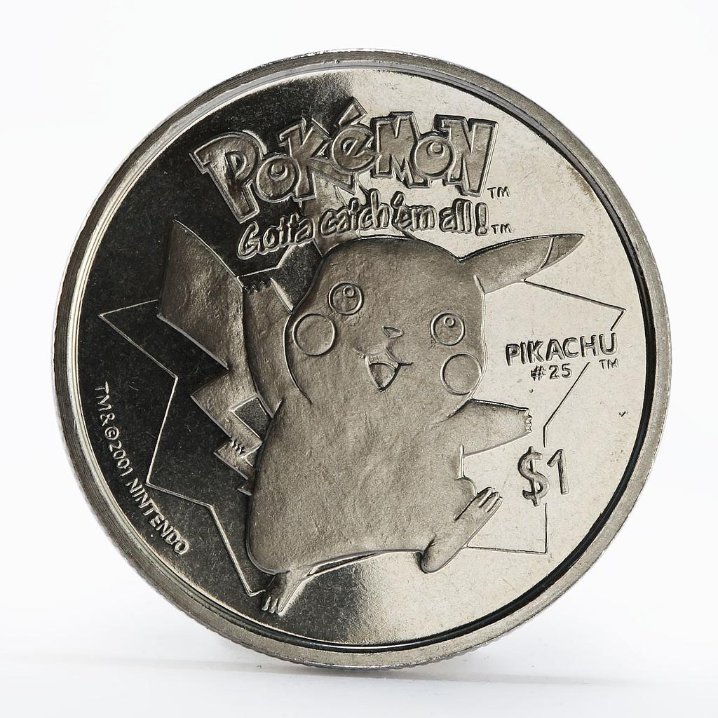 Niue 1 dollar Pokemon Pikachu copper-nickel coin 2001