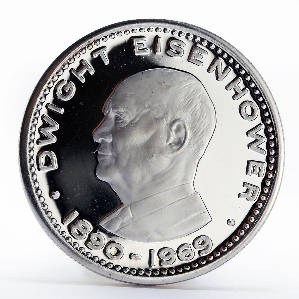 Ras al-Khaimah 10 riyals Dwight Eisenhower proof silver coin 1970