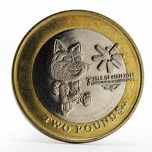 Isle of Man 2 pounds IV Commonwealth Youth Games coin Tosha cat 2011