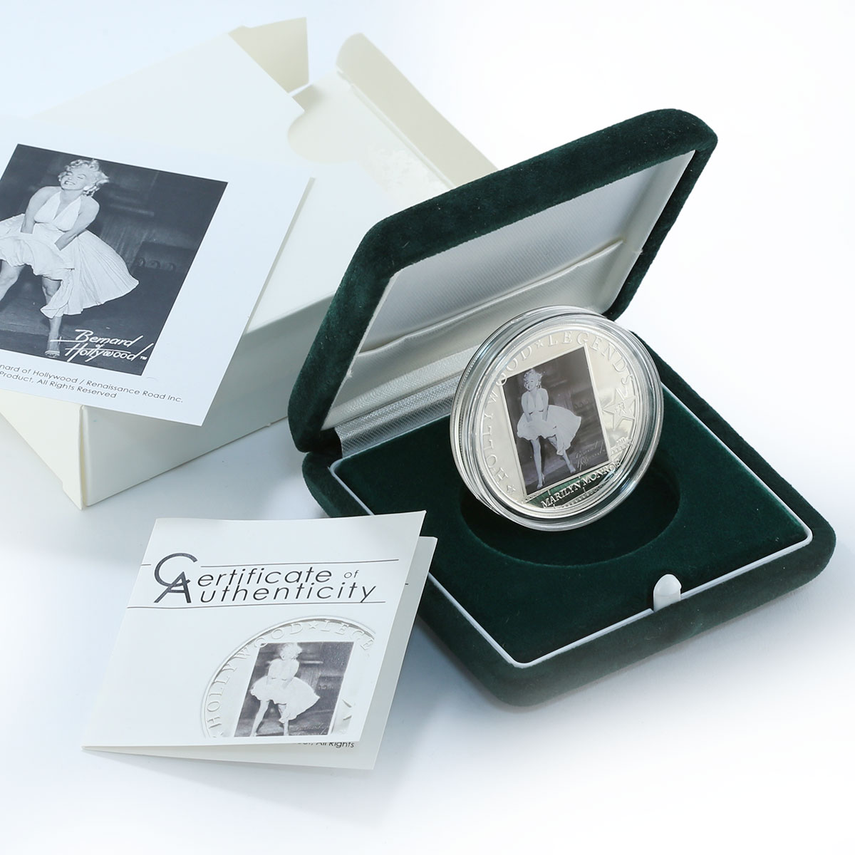 Cook Islands $5 Hollywood Legends - Marilyn Monroe silver, proof, coin 2011