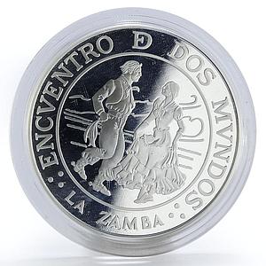 Argentina 25 peso Zamba Dancers Ibero-American Series proof silver coin 1997