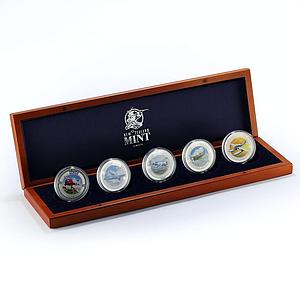 Cook Islands 2 dollars set of 5 coins Speed Jets 1930's Racers silver coin 2006