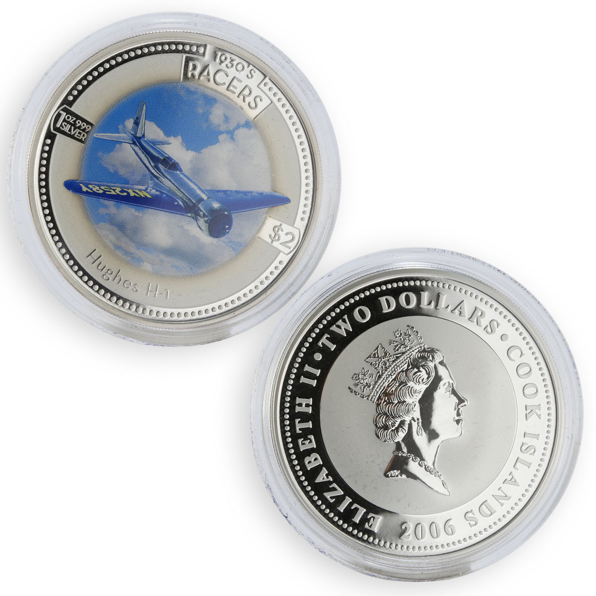 Cook Islands 2 dollars set of 5 coins Speed Jets 1930's Racers silver coin 2006