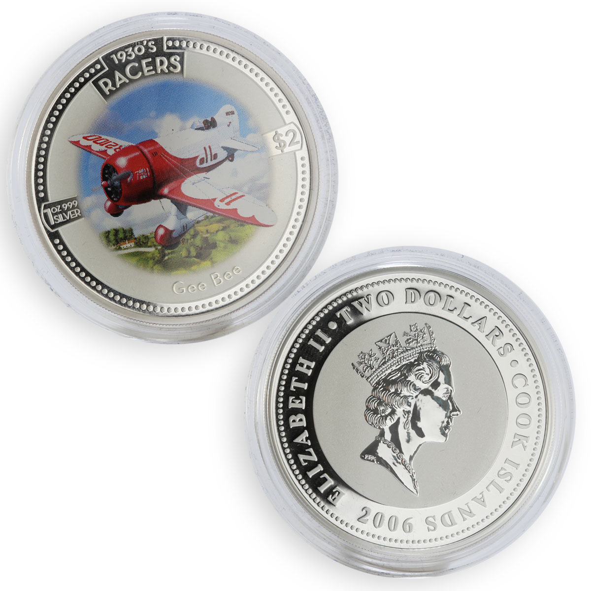 Cook Islands 2 dollars set of 5 coins Speed Jets 1930's Racers silver coin 2006