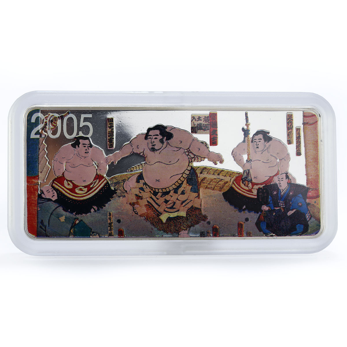 Mongolia 5000 tugriks Sumo wrestling Japan martial art silver 5 oz coin 2005