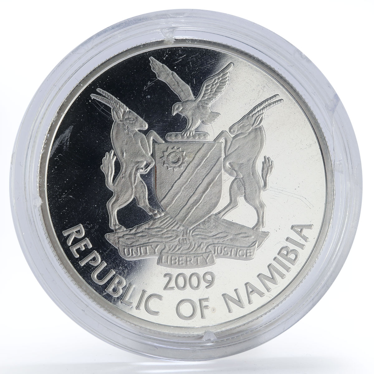 Namibia 10 dollars Otocyon Megalotis proof silver coin 2009