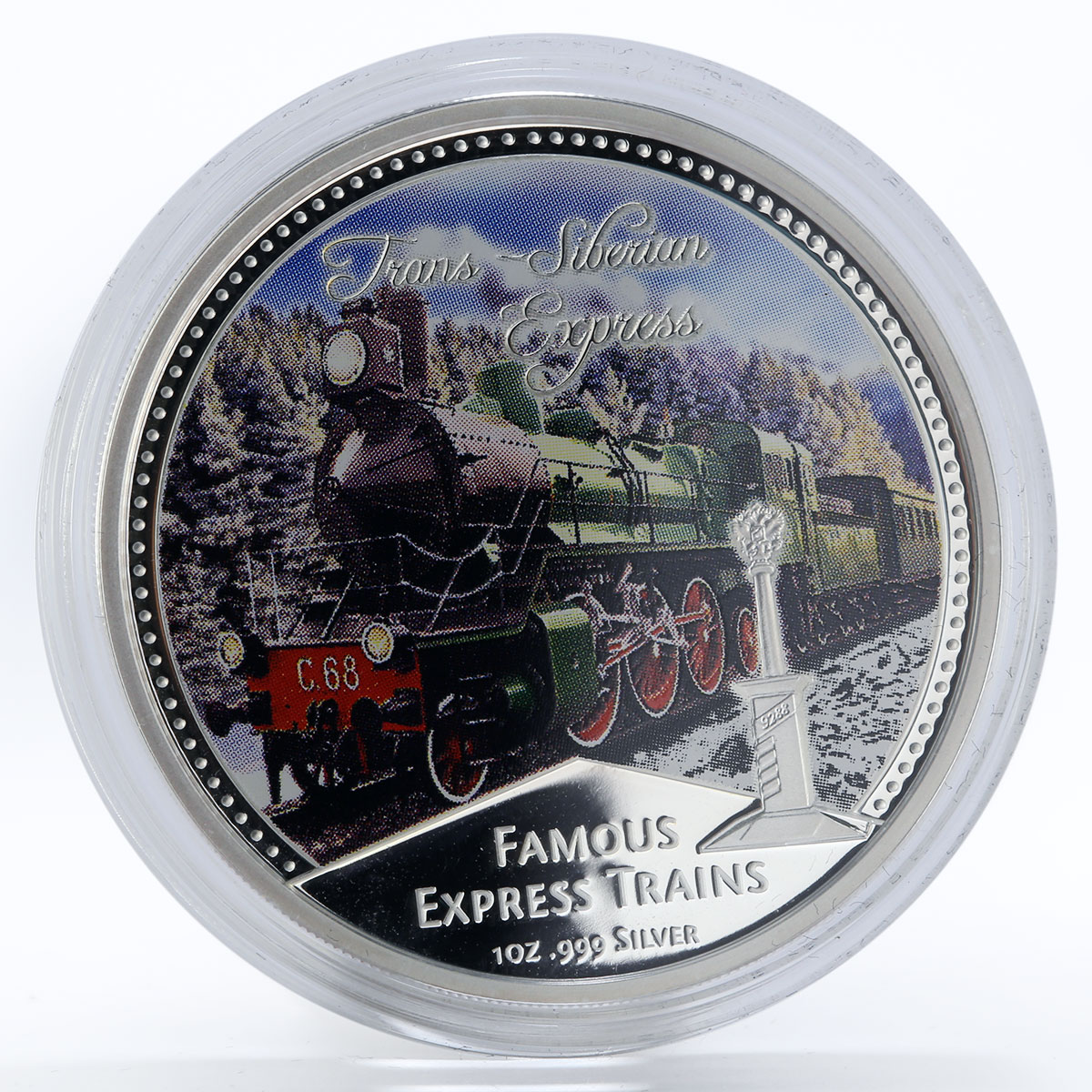 Niue set 4 coins Famous Express Trains proof colored silver 2010