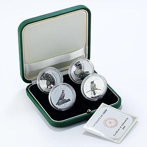 Oman set of 4 coins Birds coloured silver proof 2009