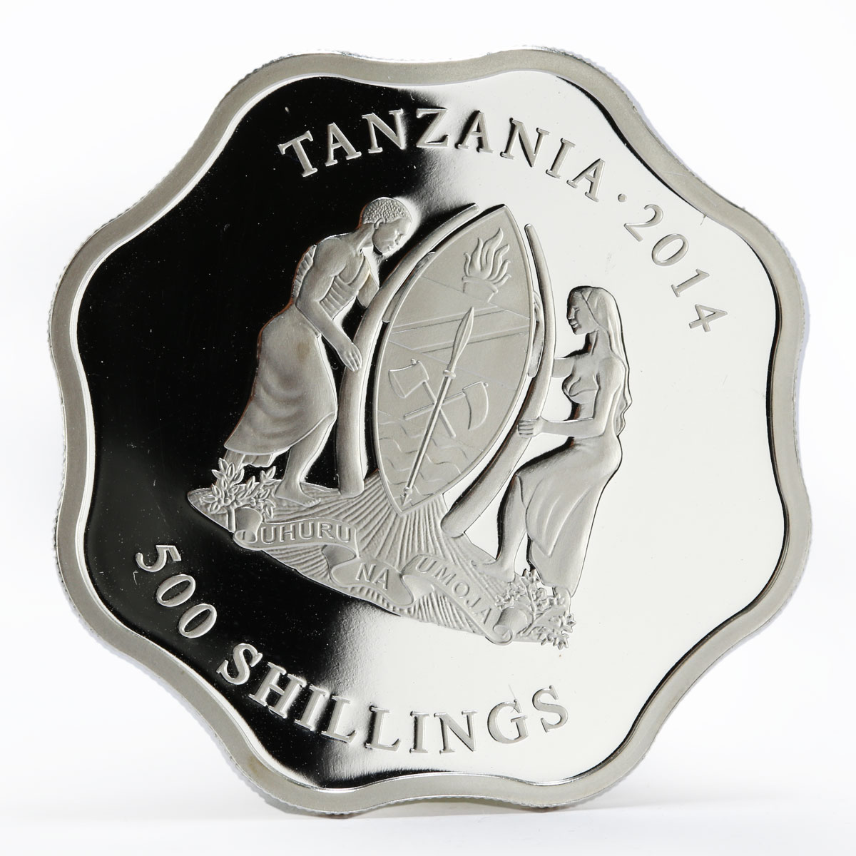 Tanzania 500 shillings Botanical Garden St.Petersburg colored proof silver 2014