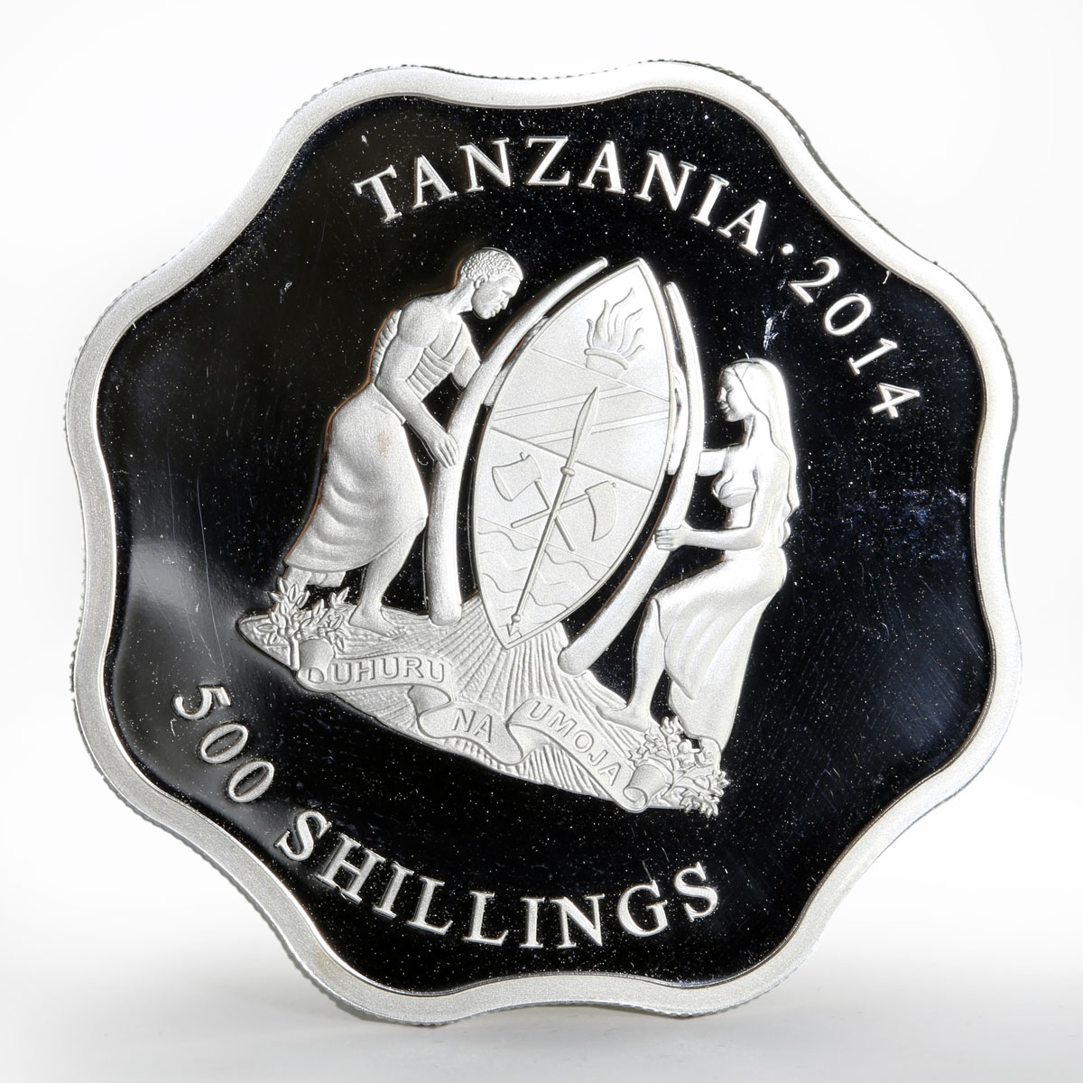 Tanzania 500 shillings Botanical Garden St.Petersburg colored proof silver 2014