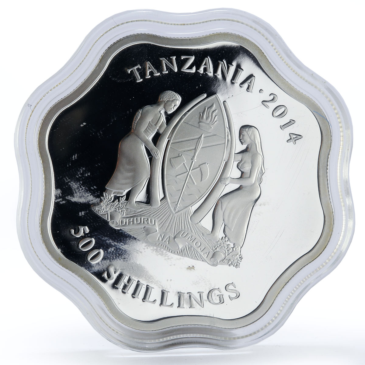 Tanzania 500 shillings Royal Botanic Gardens Singapore colored proof silver 2014