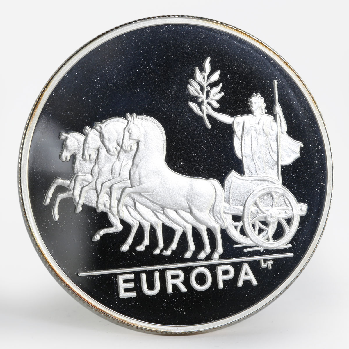 Andorra 10 diners Europa in chariot proof silver coin 2001