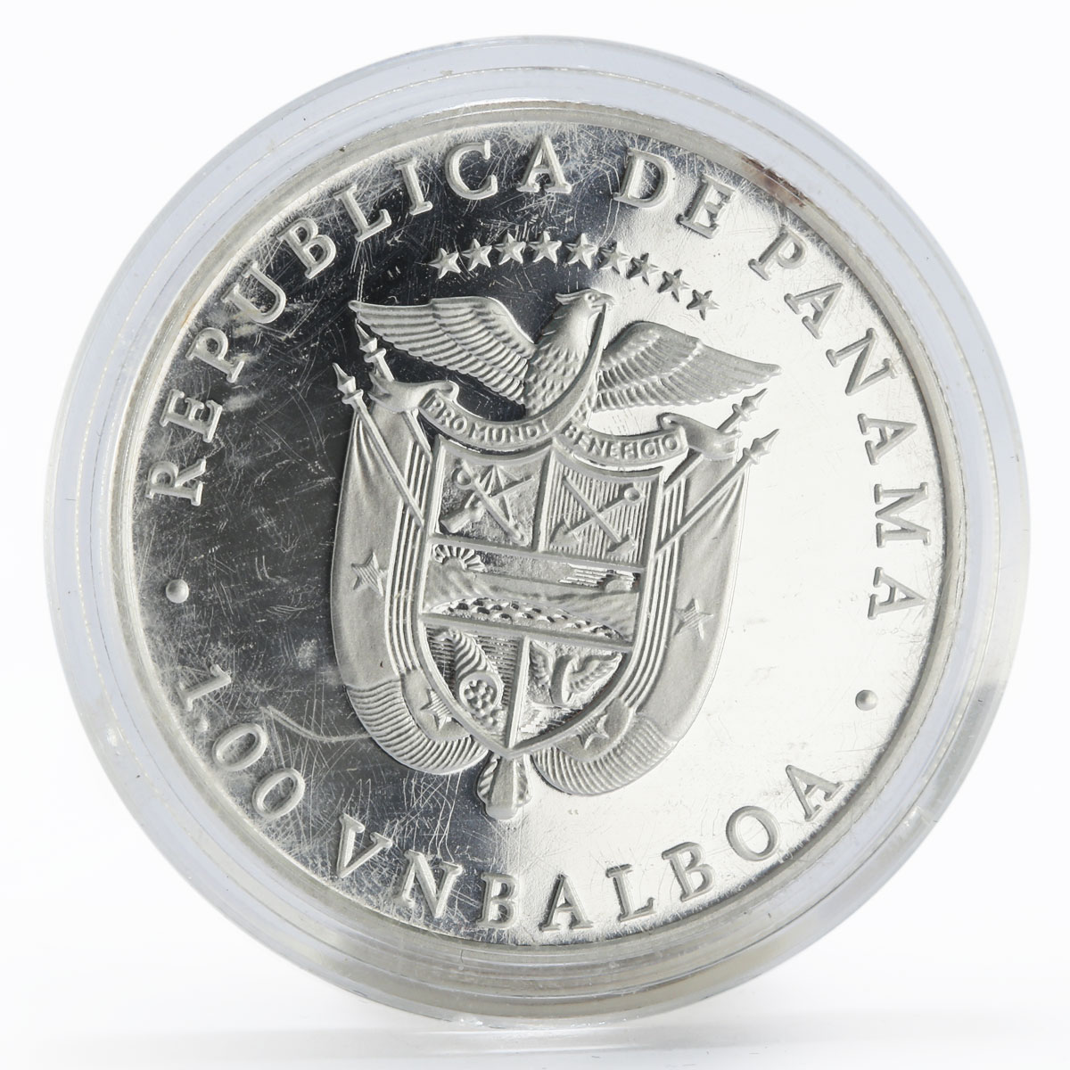 Panama 1 balboa Olympic Winter Games Calgary Biathlon proof silver coin 1988