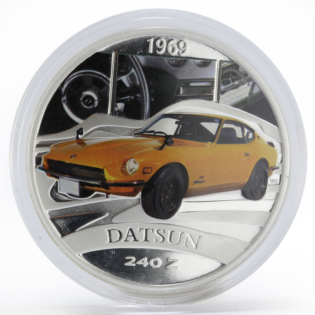 Tuvalu 1 dollar Legendary Sports Cars 1969 Datsun 240 Z silver coin 2006