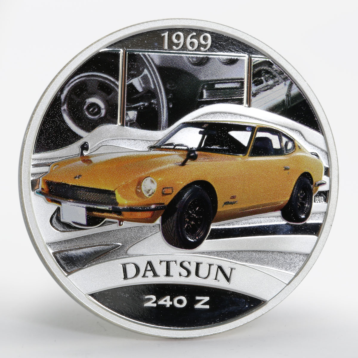 Tuvalu 1 dollar Legendary Sports Cars 1969 Datsun 240 Z silver coin 2006