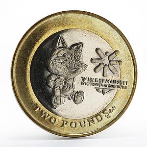 Isle of Man 2 pounds IV Commonwealth Youth Games coin Tosha cat 2011