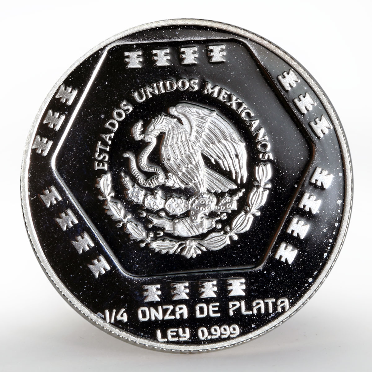 Mexico 1 peso Chaac Mool silver proof coin 1994