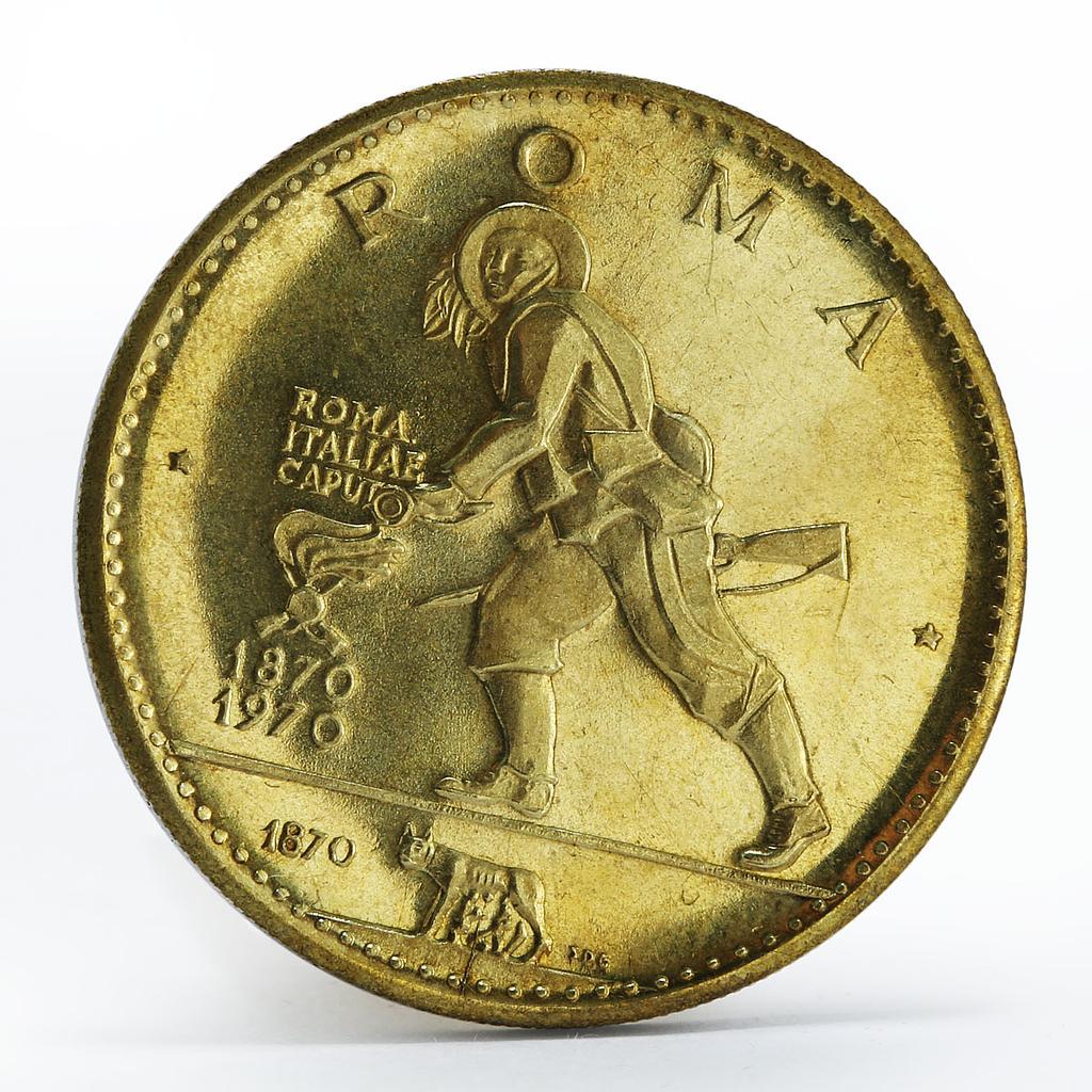 Ras al-Khaimah Figure with gun Centennial of Rome as Capital of Italy token 1970