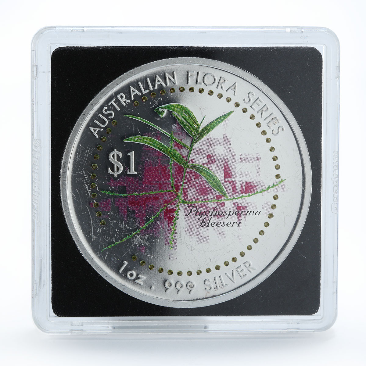 Cook Islands 1 dollar Ptychosperma bleeseri Australian flora silver coin 1999