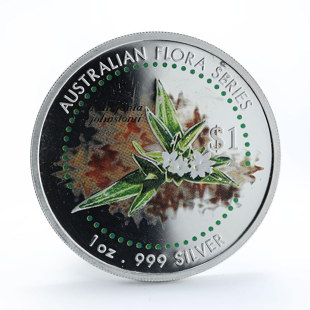 Cook Islands 1 dollar Milligania Johnstonii Australian Flora silver coin 1999