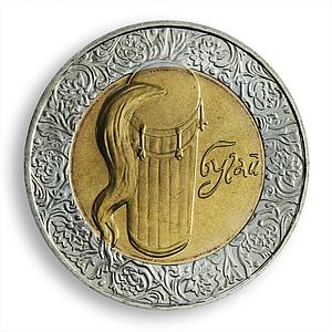 Ukraine 5 hryvnia Buhai traditional folk music instrument drum bimetal coin 2007