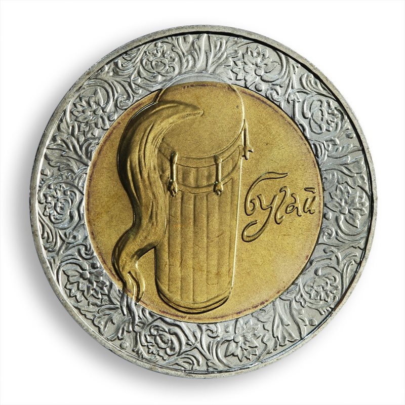 Ukraine 5 hryvnia Buhai traditional folk music instrument drum bimetal coin 2007