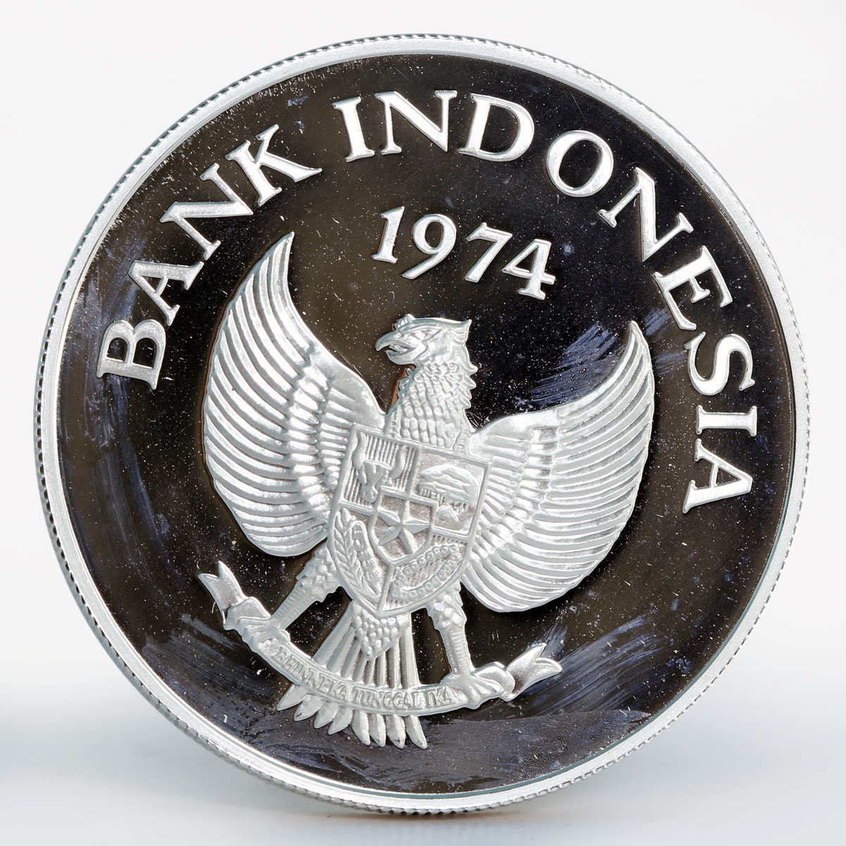 Indonesia 5000 Rupiah Orangutan animal proof silver coin 1974