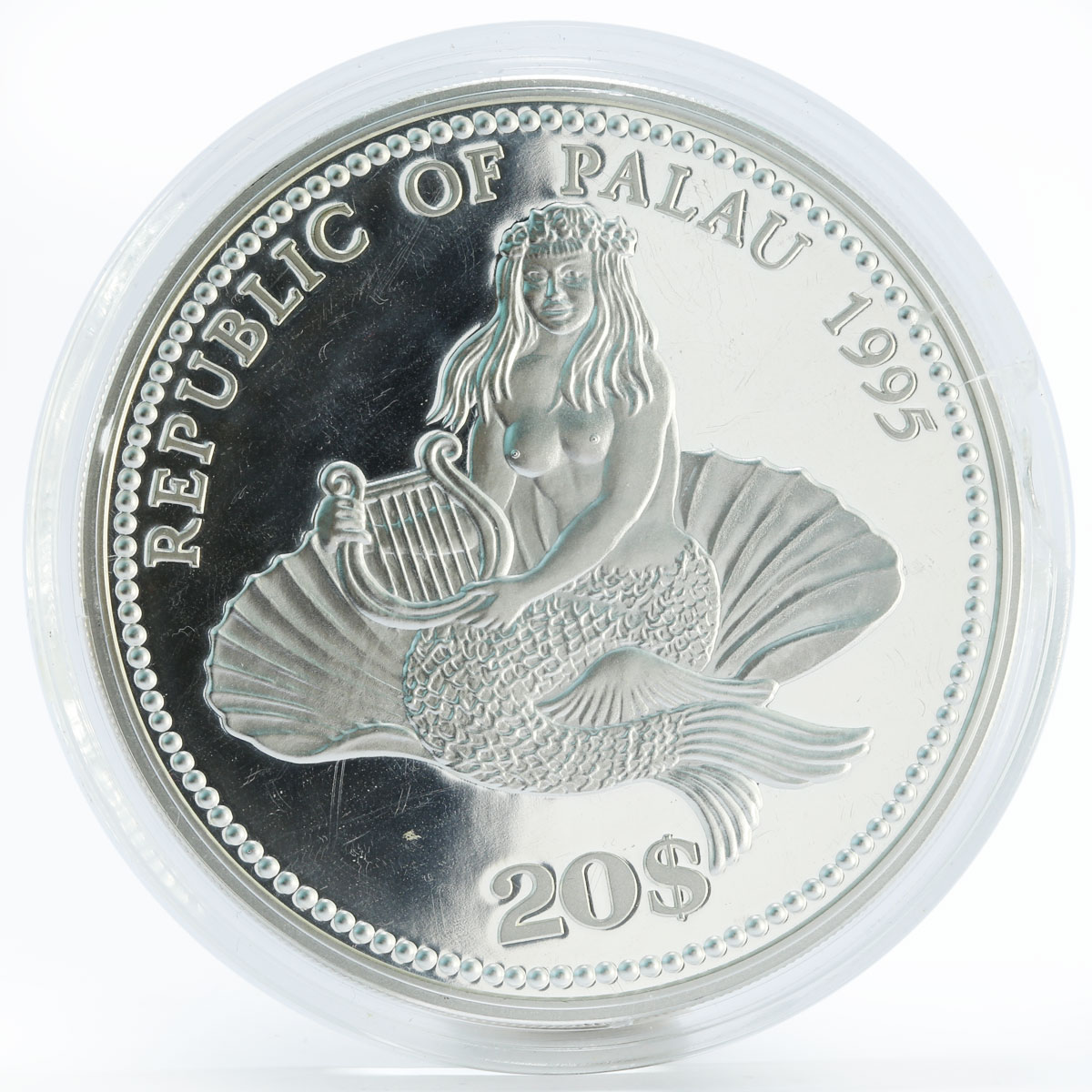 Palau 20 dollars Marine Life Sea Horse proof silver coin 1995