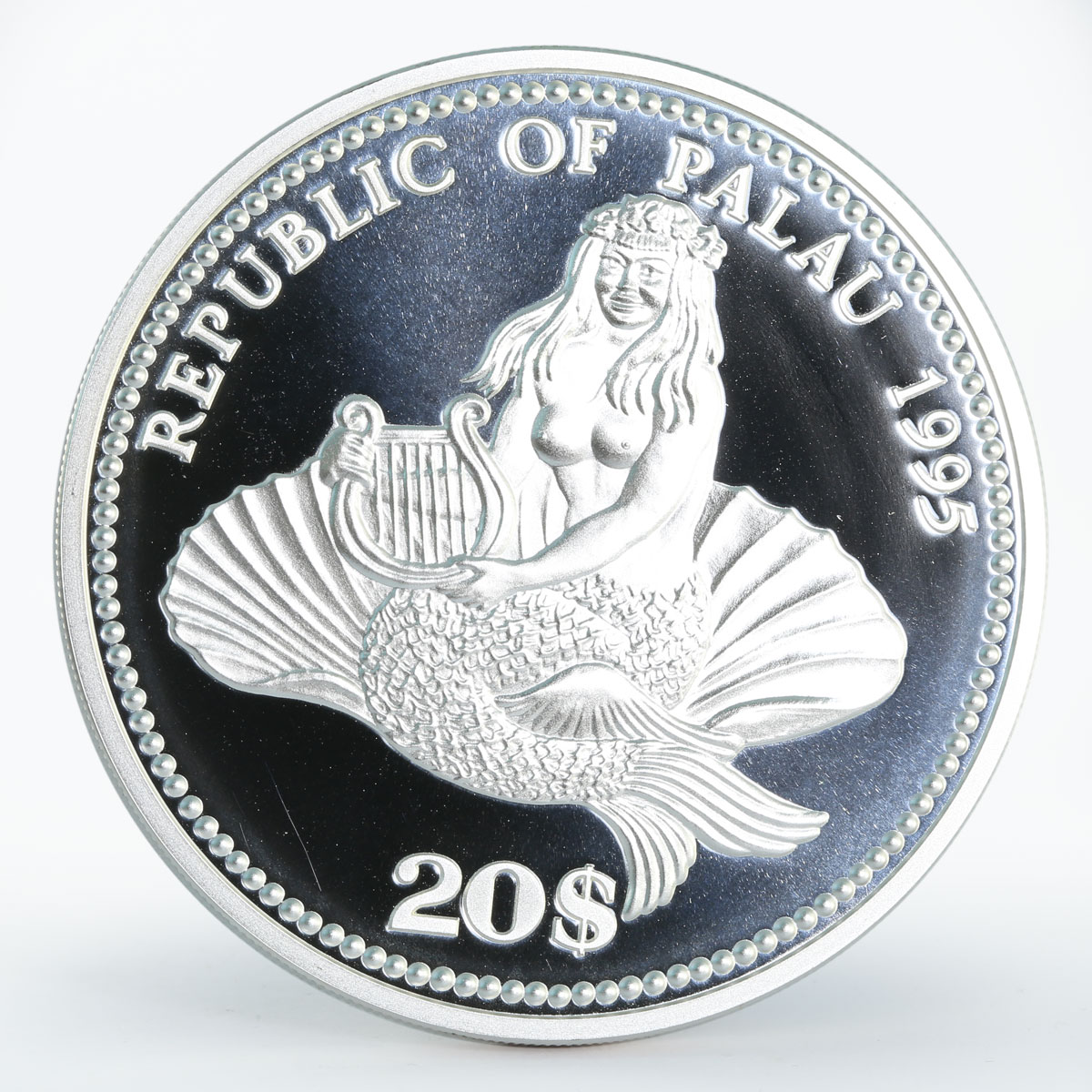 Palau 20 dollars Marine Life Sea Horse proof silver coin 1995