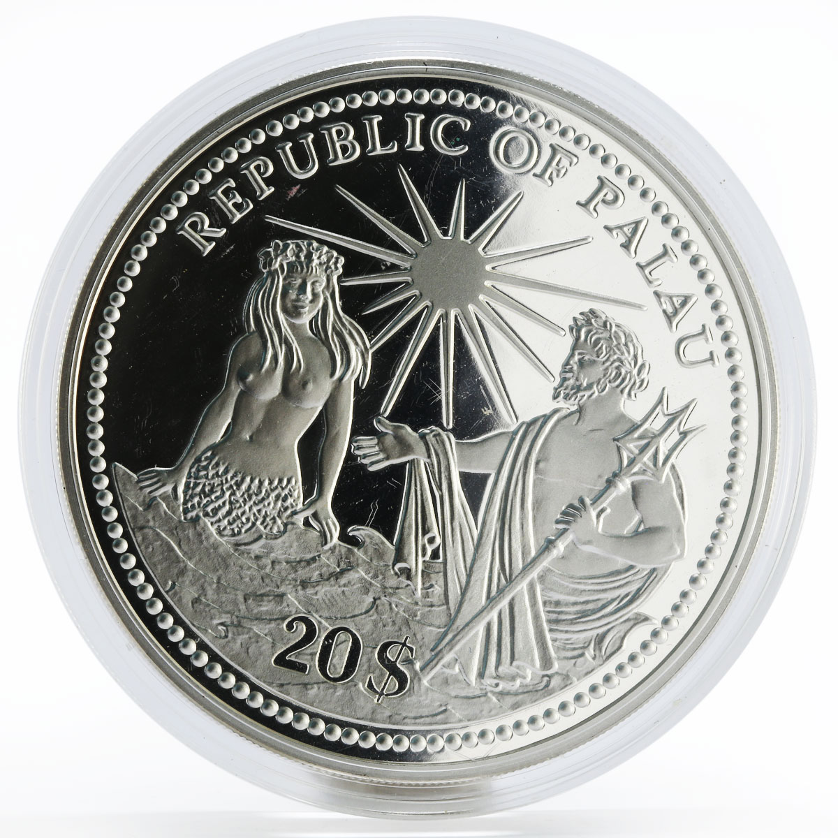 Palau 20 dollars Independence October colored proof silver coin 1994