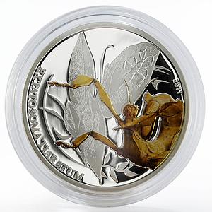 Palau 2 dollars Spiny Leaf Insect colored proof silver coin 2011