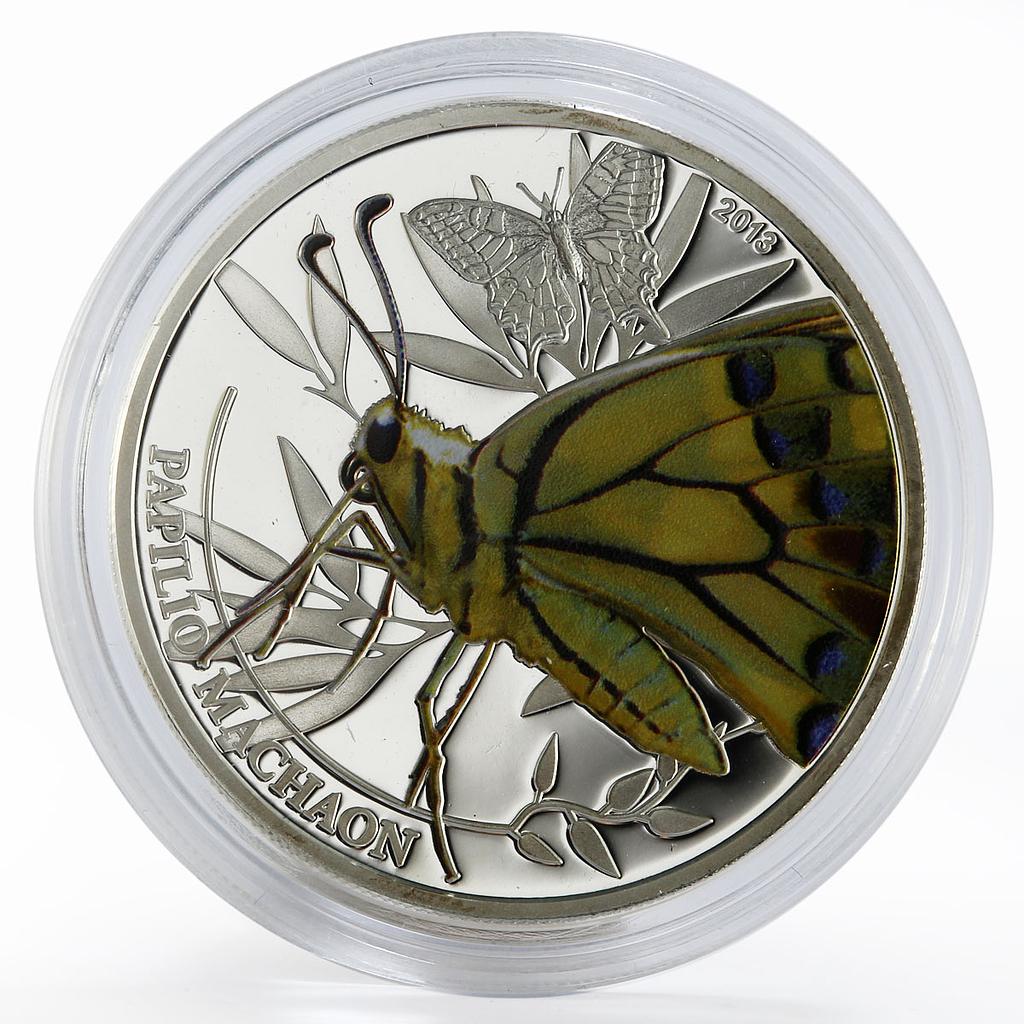 Palau 2 dollars Swallowtail colored proof silver coin 2013