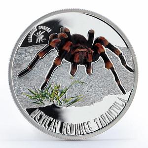 Niue 1 dollar Mexican Redknee Tarantula Venomous Spider colored silver coin 2012