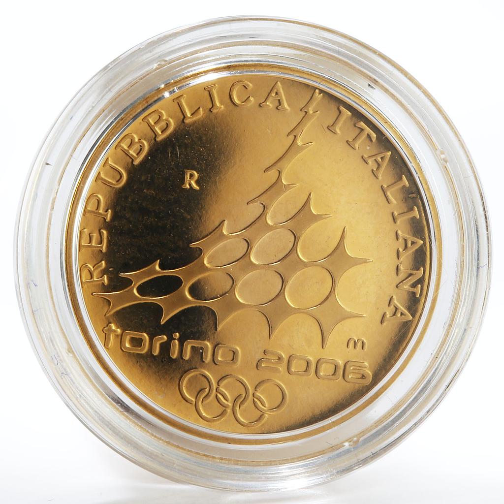 Italy 20 euro XX Olympic Winter Games Torino 2006 Sport gold coin 2005