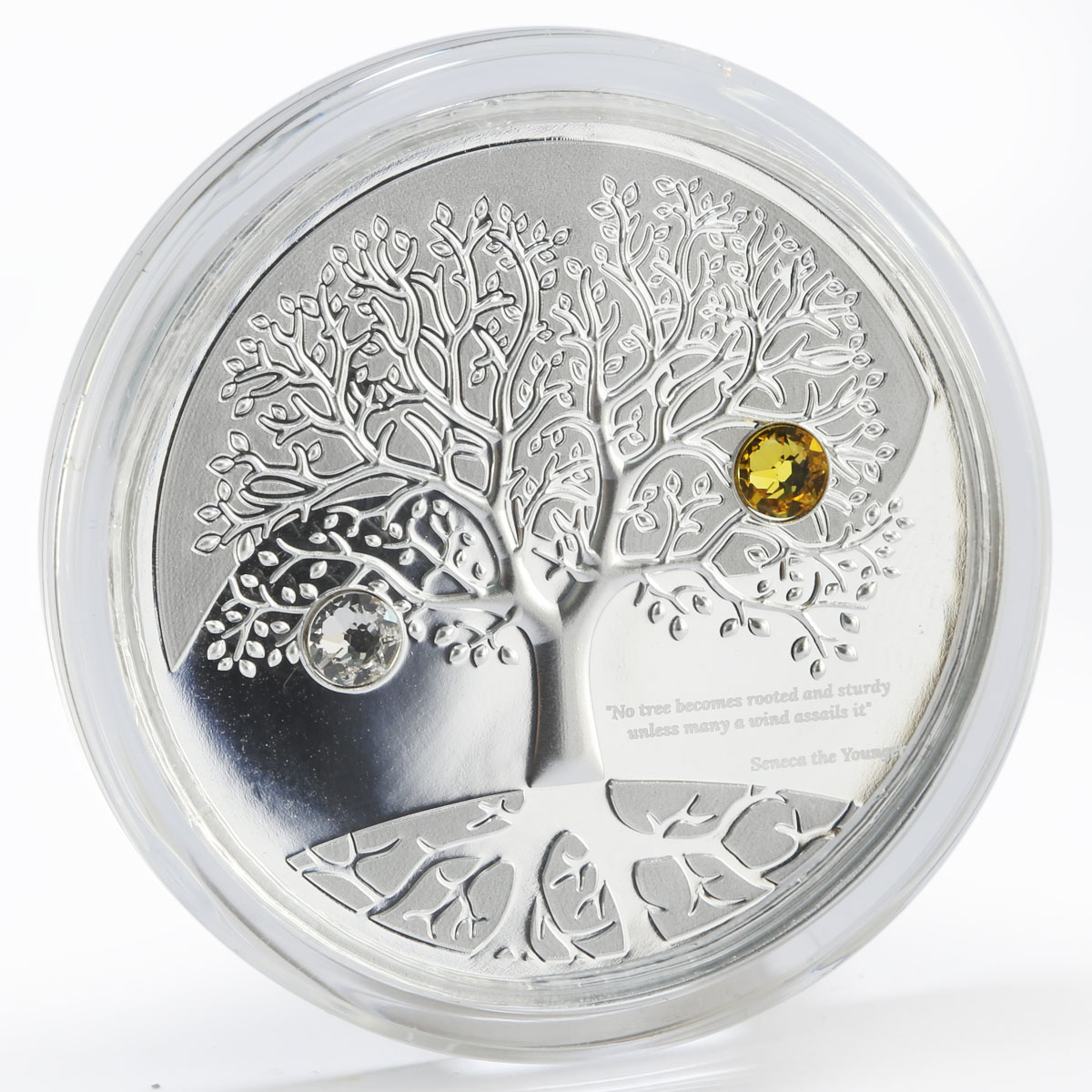 Cameroon 500 francs The Tree of Life swarowski crystals silver coin 2019